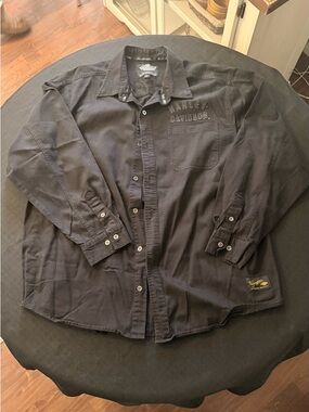Harley-Davidson Black Long-Sleeve Button Shirt